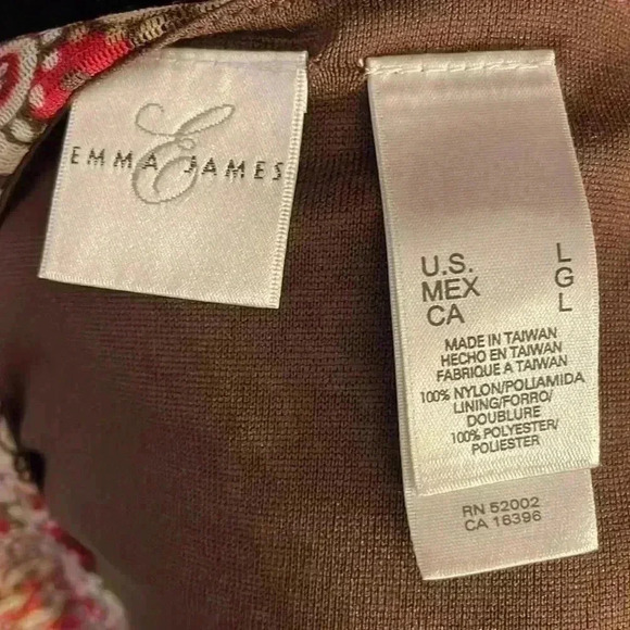 Emma James Women’s Large Short Sleeve Geometric Print Lined Blouse - Picture 7 of 8